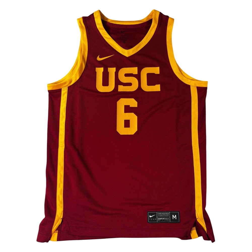 Nike USC Trojans Bronny James Jr #6 Basketball Jersey Mens Medium Red Gold